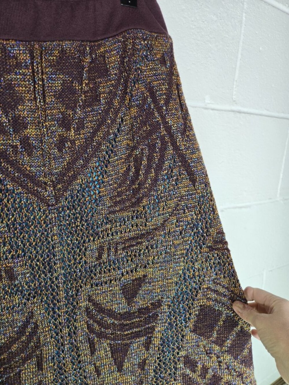 Cecilia Prado Anthropologie Knit Metallic Sweater Skirt - Picture 7 of 12